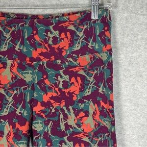 Soft Surroundings Leggings-Purple with Orange/Green/Teal-Women Size Medium